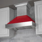 ZLINE 30" Dual Fuel Range in Satin Stainless Steel with Red Matte Door & 30" Range Hood Appliance Package, 2KP-RASRMRH30
