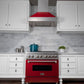 ZLINE 36" Ducted Satin Stainless Steel Wall Mount Range Hood with Red Gloss Shell, 8654RG-36