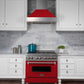 ZLINE 30" Ducted Satin Stainless Steel Wall Mount Range Hood with Red Matte Shell, 8654RM-30