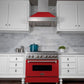 ZLINE 36" Ducted Satin Stainless Steel Wall Mount Range Hood with Red Matte Shell, 8654RM-36