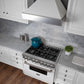 ZLINE 36" Ducted Satin Stainless Steel Wall Mount Range Hood with White Matte Shell, 8654WM-36