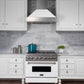 ZLINE 36" Ducted Satin Stainless Steel Wall Mount Range Hood with White Matte Shell, 8654WM-36