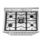 Cosmo 36" 3.8 cu. ft. Single Oven Gas Range with 5 Burner Cooktop and Heavy Duty Cast Iron Grates in Stainless Steel