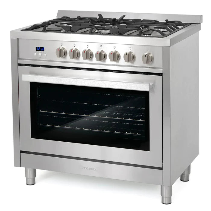 Cosmo 36" 3.8 cu. ft. Single Oven Gas Range with 5 Burner Cooktop and Heavy Duty Cast Iron Grates in Stainless Steel