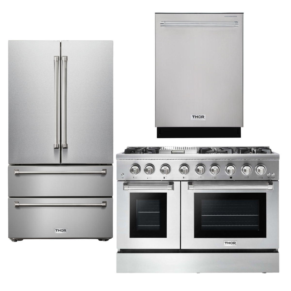 THOR Kitchen Package - 48" Dual Fuel Range, Refrigerator, Dishwasher, AP-HRD4803U-2