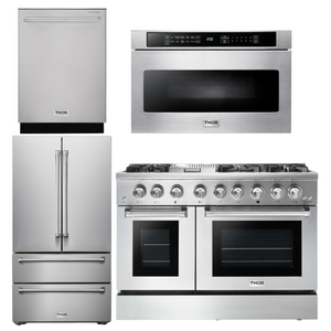THOR Kitchen Package - 48" Dual Fuel Range, Refrigerator, Dishwasher, Microwave, AP-HRD4803U-6