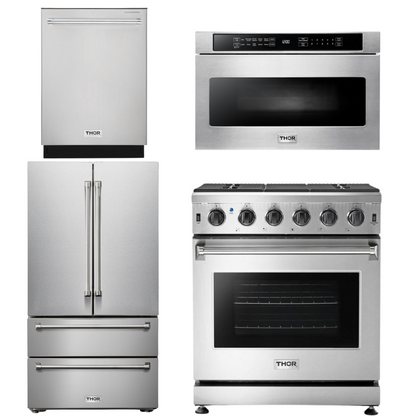 THOR Kitchen Package - 30" Propane Gas Range, Microwave, Refrigerator, Dishwasher, AP-LRG3001ULP-6