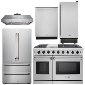 THOR Kitchen Package - 48" Gas Range, Range Hood, Refrigerator, Dishwasher, Ice Maker, AP-LRG4807U-21