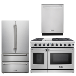 THOR Kitchen 48" Propane Gas Range, Refrigerator, and Dishwasher Package, AP-LRG4807ULP-2