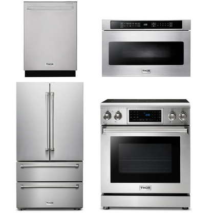 THOR Kitchen Package - 30" Electric Range, Microwave, Refrigerator, Dishwasher, AP-TRE3001-6