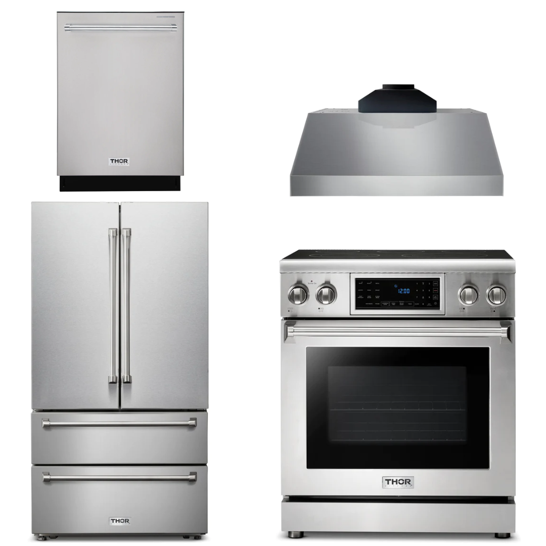 THOR Kitchen Package - 30" Electric Range, Range Hood, Microwave, Refrigerator, Dishwasher, AP-TRE3001-C-2