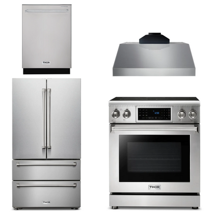 THOR Kitchen Package - 30" Electric Range, Range Hood, Microwave, Refrigerator, Dishwasher, AP-TRE3001-C-2