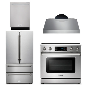 THOR Kitchen Package - 36" Electric Range, Range Hood, Microwave, Refrigerator, Dishwasher, AP-TRE3601-C-2