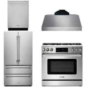 THOR Kitchen Package - 36" Gas Range, Range Hood, Microwave, Refrigerator, Dishwasher, AP-TRG3601-C-2