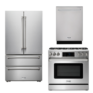 THOR Kitchen Package - 36" Propane Gas Range, Refrigerator, Dishwasher, AP-TRG3601LP-2