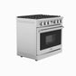 THOR Kitchen 36" Contemporary Professional Propane Gas Range, ARG36LP