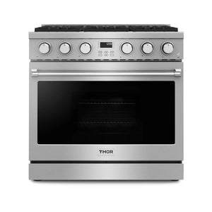 THOR Kitchen Package - 36" Gas Range, Range Hood, Microwave, AP-ARG36-C-4
