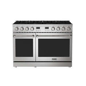 THOR Kitchen Contemporary 48" 7.6 cu. ft. Natural Gas Range with Convection Oven and 8 Sealed Burners in Stainless Steel, ARG48