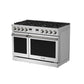 THOR Kitchen Contemporary 48" 7.6 cu. ft. Natural Gas Range with Convection Oven and 8 Sealed Burners in Stainless Steel, ARG48