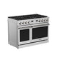 THOR Kitchen Contemporary 48" 7.6 cu. ft. Propane Gas Range with Convection Oven and 8 Sealed Burners in Stainless Steel, ARG48LP