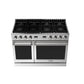 THOR Kitchen Contemporary 48" 7.6 cu. ft. Natural Gas Range with Convection Oven and 8 Sealed Burners in Stainless Steel, ARG48