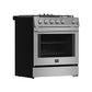 FORNO Espresso Leonardo 30" 5 cu. ft. Gas Range in Stainless Steel, FFSGS1116-30