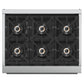FORNO Capriasca 36" 5.36 cu. ft. Gas Range with 6 Italian Burners in Stainless Steel, FFSGS6260-36