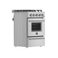 FORNO Breno 24" 2.3 cu. ft. Freestanding Gas Range with 4 Sealed Burners, Storage Drawer and Air Fryer Kit in Stainless Steel, FFSGS6272-24