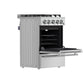 FORNO Breno 24" 2.3 cu. ft. Freestanding Gas Range with 4 Sealed Burners, Storage Drawer and Air Fryer Kit in Stainless Steel, FFSGS6272-24