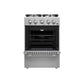 FORNO Breno 24" 2.3 cu. ft. Freestanding Gas Range with 4 Sealed Burners, Storage Drawer and Air Fryer Kit in Stainless Steel, FFSGS6272-24