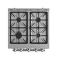 FORNO Breno 24" 2.3 cu. ft. Freestanding Gas Range with 4 Sealed Burners, Storage Drawer and Air Fryer Kit in Stainless Steel, FFSGS6272-24