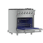 FORNO Massimo 30″ 4.32 cu. ft. Freestanding Gas Range with 5 Sealed Burners, Air Fryer Kit, Wok Support & Griddle in Stainless Steel , FFSGS6239-30