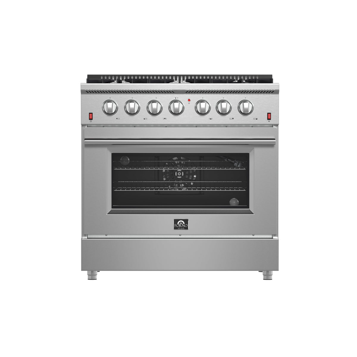 FORNO Galiano 36" 5.36 cu. ft. Gas Range with 6 Italian Burners in Stainless Steel, FFSGS6244-36