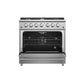 FORNO Galiano 36" 5.36 cu. ft. Gas Range with 6 Italian Burners in Stainless Steel, FFSGS6244-36