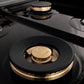 ZLINE Autograph 48" 6.0 cu. ft. Legacy Dual Fuel Range with 7 Burner Gas Cooktop and 2 Electric Ovens in Satin Stainless Steel and Matte Black Accents, RASZ-SN-48-MB