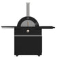 FORNO All’Aperto Outdoor Kitchen - 99,600 BTU BBQ with 5 Stainless-Steel Burners, Infrared Burners & Side Burner, 36,000 BTU Plancha, 19,000 BTU Gas Pizza Oven, Sink & Bar Module with Black Sintered Stone Countertops