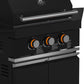FORNO All’Aperto Outdoor Kitchen - 99,600 BTU BBQ with 5 Stainless-Steel Burners, Infrared Burners & Side Burner, 36,000 BTU Plancha, 19,000 BTU Gas Pizza Oven, Sink & Bar Module with Black Sintered Stone Countertops