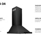 ZLINE 24 in. Convertible Vent Wall Mount Range Hood in Black Stainless Steel, BSKBN-24
