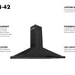 ZLINE 42 in. Convertible Vent Wall Mount Range Hood in Black Stainless Steel, BSKBN-42
