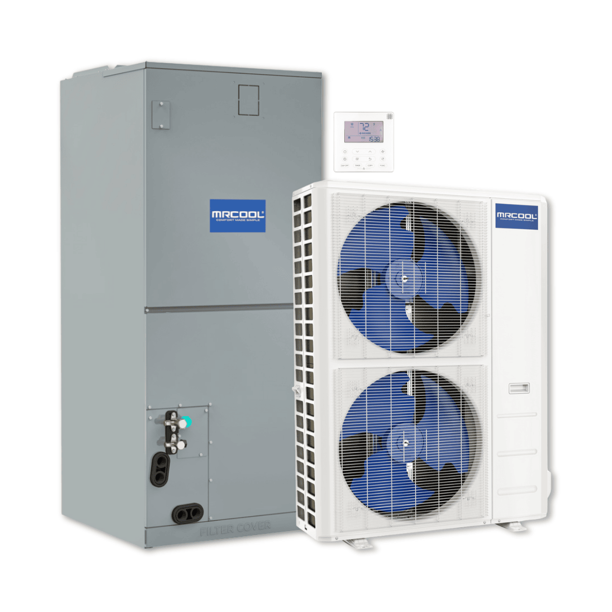 MRCOOL Hyper Heat 2nd Gen 60K BTU 5 Ton 16 SEER2 Central Ducted Heat Pump Split System, CENTRAL-60-HP-230B00-O