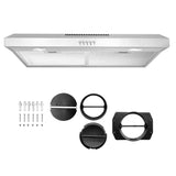 Cosmo 5U30 30" Under Cabinet Range Hood with Ducted / Ductless Convertible Slim Kitchen Over Stove Vent