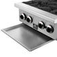 FORNO Commerciale 24" Gas Hot Plate, 4 Burners (100,000 BTU) with Cast Iron Grates and 430 Stainless Steel Body, FCMHP0079-24