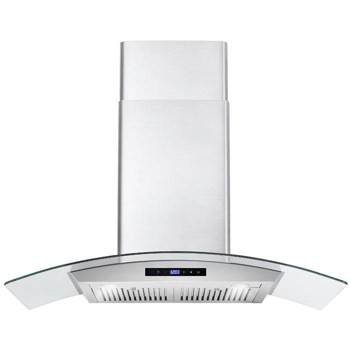 Cosmo 36" Ductless Wall Mount Range Hood in Stainless Steel with LED Lighting and Carbon Filter Kit for Recirculating