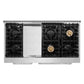 Cosmo Lumin 48" Coll 6.7 cu. ft. Double Oven Dual Fuel Range, 6 Burners, Convection Oven and Griddle in Stainless Steel, COS-DFRL486GK