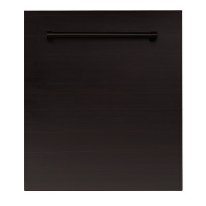 ZLINE 24 in. Top Control Dishwasher Oil-Rubbed Bronze with Stainless Steel Tub and Traditional Style Handle, DW-ORB-H-24