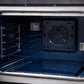 FORNO Capriasca 30" 4.32 cu. ft. French Door Dual Fuel Range with 5 Brass Burners, Air Fryer Kit, Rotisserie Kit, Wok Support & Griddle in Black with Antique Brass Accents, FFSGS6387-30BLK