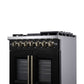 FORNO Capriasca 30" 4.32 cu. ft. French Door Dual Fuel Range with 5 Brass Burners, Air Fryer Kit, Rotisserie Kit, Wok Support & Griddle in Black with Antique Brass Accents, FFSGS6387-30BLK