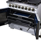 FORNO Capriasca 36" 5.36 cu. ft. Dual Fuel Range with 6 Brass Burners, Air Fryer Kit, Rotisserie Kit, Wok Support & Griddle in White with Antique Brass Accents, FFSGS6387-36WHT