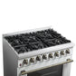 FORNO Galiano 36" 5.36 cu. ft. Dual Fuel Range with 6 Sealed Burners in White with Antique Brass Accents, FFSGS6156-36WHT