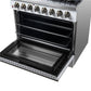 FORNO Galiano 36" 5.36 cu. ft. Dual Fuel Range with 6 Sealed Burners in White with Antique Brass Accents, FFSGS6156-36WHT